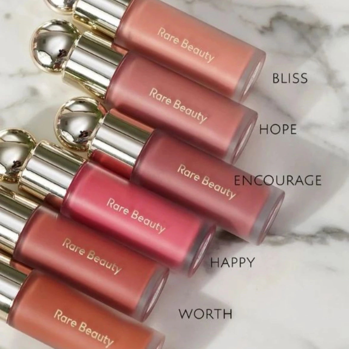 Rare Beauty Soft Pinch Liquid Blush Silky Lightweight Breathable Long Lasting Plump Makeup Hope Love Virtue Happy Wonder Worth