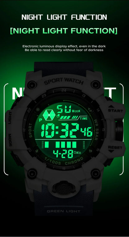 SANDA Men Outdoor Sports Watch Waterproof LED Analog Digital Show Multifunction Big Dial Electronic Wristwatch G style Male Cloc