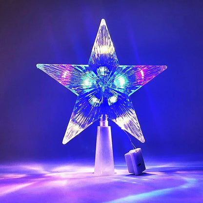 15cm Christmas Tree Top Star Light LED Glowing Star Lamp Xmas Tree Decoration Home Xmas Party Supplies Navidad Noel