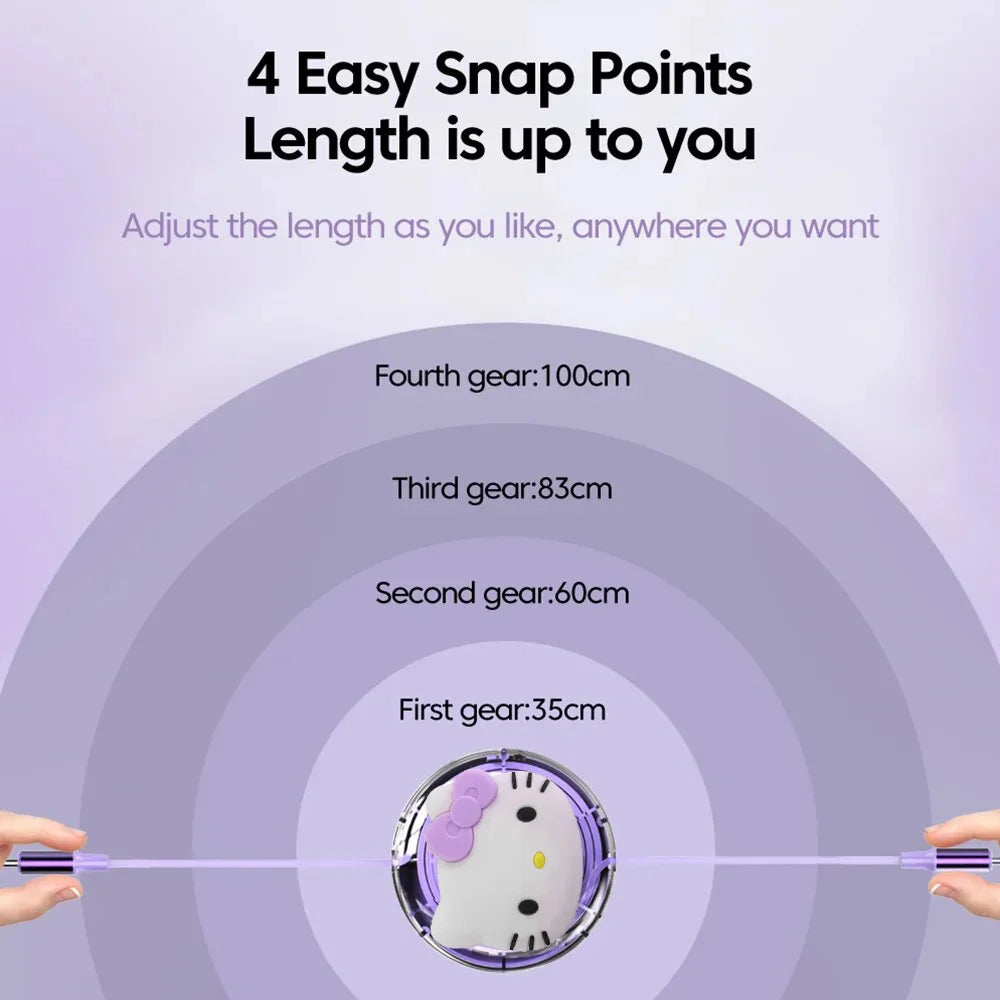Sanrio Hello Kitty Cartoon Retractable PD 100W Cable USB Type C to Type C Fast Charging USB C to USB C Cable for iphone 15 Huawe