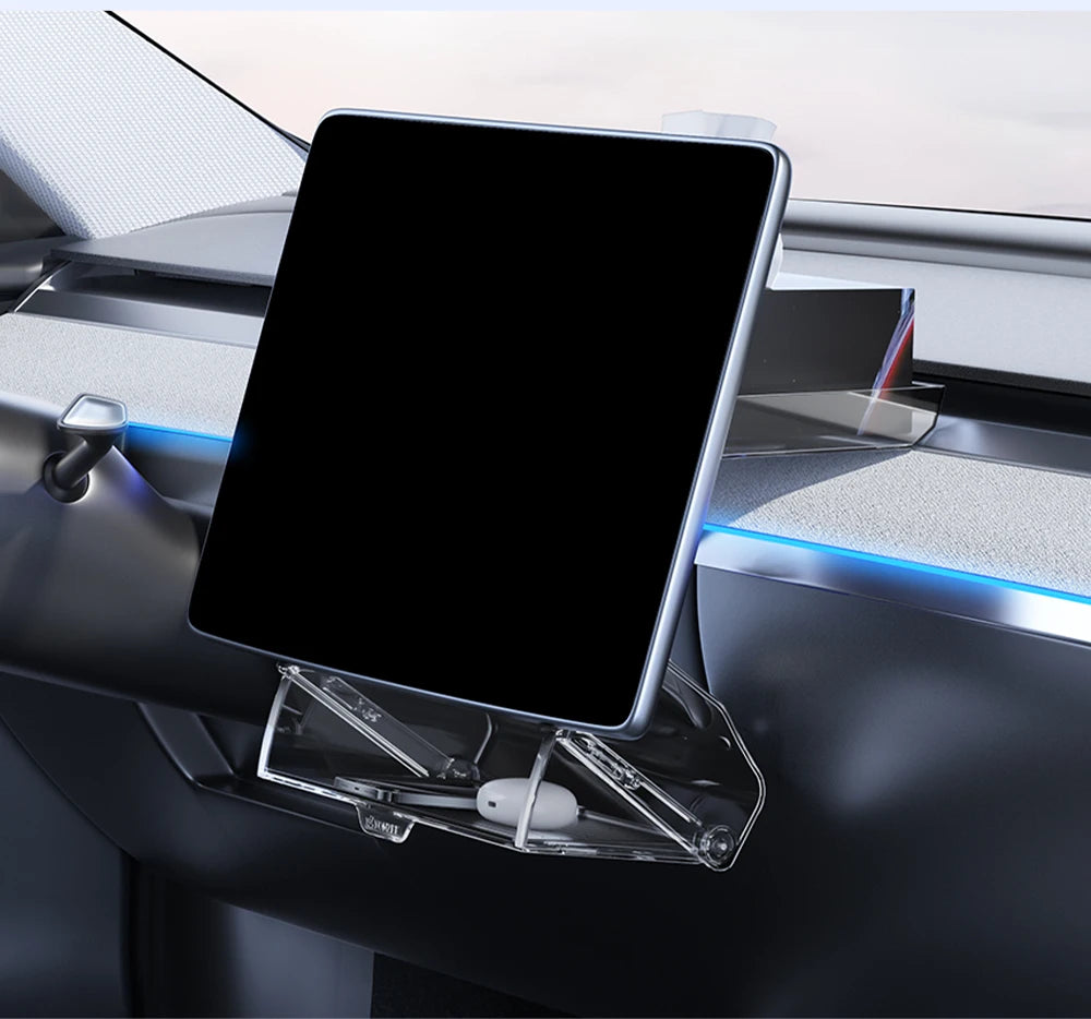 YZ For New Tesla Highland Model 3 Y Juniper Tray Magnetic Under Screen Fold Storage Box ETC Screen Storage Box Accessories