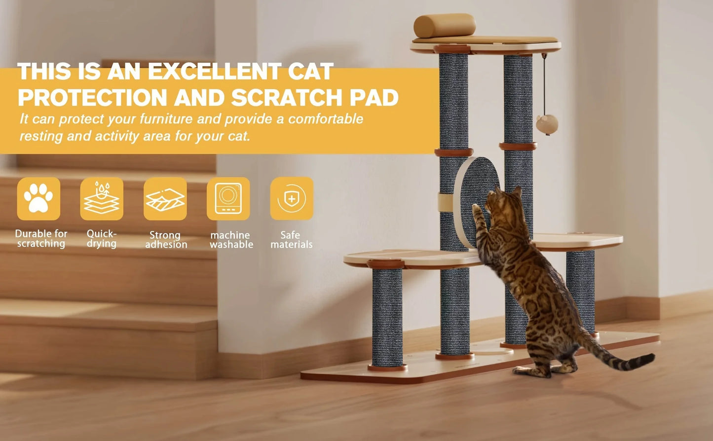 Trimmable Cat Scratching Mat Cat Scratcher Sofa Tape Scratching Post Self-adhesive Carpet Cats Scratch Board Cat Accessories