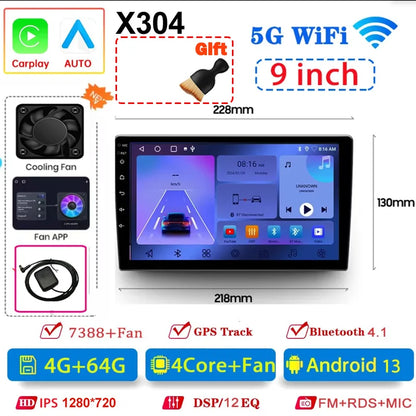7/9/10 inch Universal Android 13 Car Radio 64G Autoradio android 2 Din car radio GPS BT Central Multimedia Smart car systems