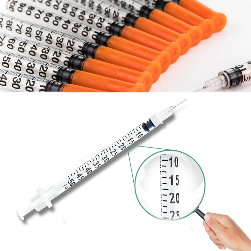 50pcs/10pcs/1pc 0.5ml Disposable Plastic Veterinary Syringes with Needles, Suitable for Pets and Farm Animals; Syringes
