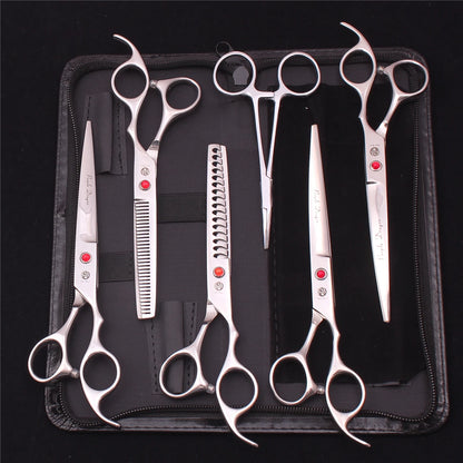Pet Grooming Scissors Purple Dragon Japan Stainless Pink Curved Scissors For Dogs Dog Thinning Scissors Pet Chunker Shears Z3003