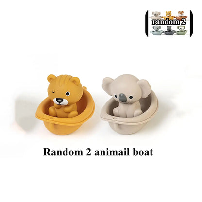 Baby Bath Toys Floating Animal Otter Hippo Seal Kid Bathroom Shower Basketball Hoop Game Children Swimming Pool Water Play Gift
