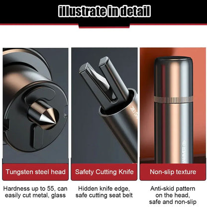 2025 New 2-in-1 Mini Car Safety Hammer Car Glass Window Breaker Escape And Rescue Tool With Seat Belt Cutting Tool Car Parts