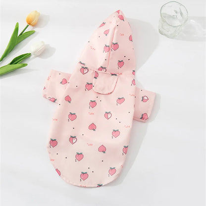 Cartoon Printed Dog Raincoat for Small Dogs Waterproof Pet Clothes Poodle Puppy Pomeranian Raincoats chubasquero para perros