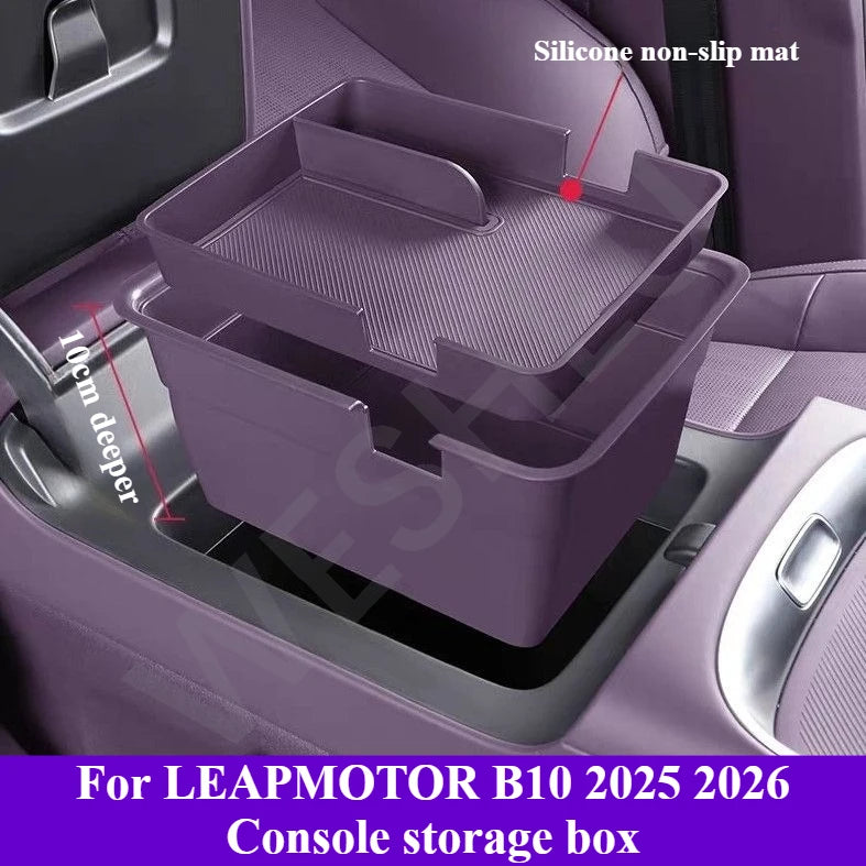 For LEAPMOTOR B10 2025 2026 Car Accessories ABS Armrest Storage Box Tray Automobile Center Console Organzier Interior