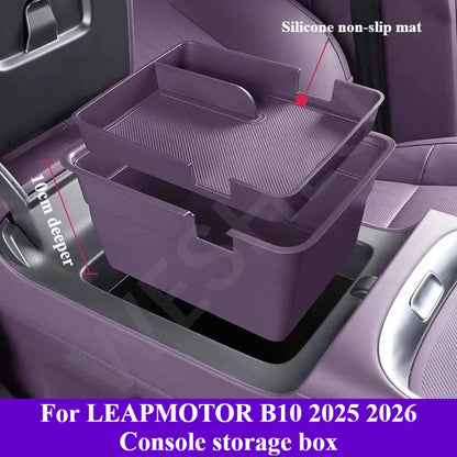 For LEAPMOTOR B10 2025 2026 Car Accessories ABS Armrest Storage Box Tray Automobile Center Console Organzier Interior