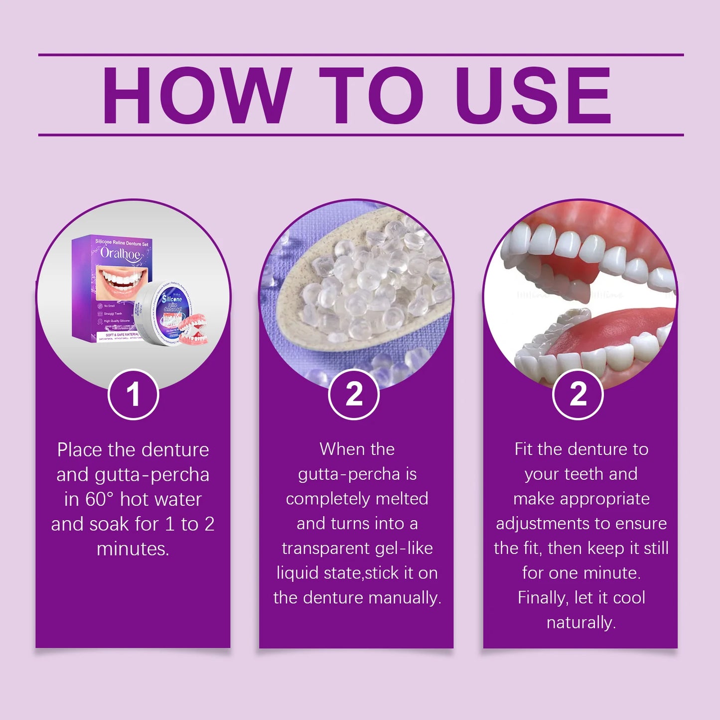 Silicone Denture Set Fit Temporary Orthodontic Teeth Dentures Fake Tooth Oral Hygiene Care Whitening Dentures Simulation Braces