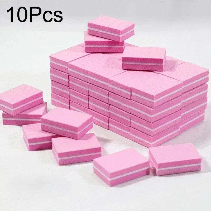 10-50-100pcs Professional Mini Nail Art Buffer File Set 100/180 Sandpaper Manicure Care Tips Sanding Polishing Tools Kit