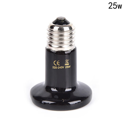 50/75/100W Reptile Heat Lamp Black Infrared Ceramic Emitter Heat Light Bulb Pet Brooder Touch Lamp For Chameleon Cage Snake Tank
