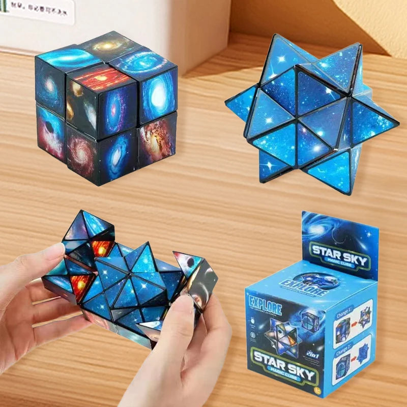 Multifunctional 1-in-1 2-in-1 3D Starry Sky Magic Cube Puzzle Toy Stress Relief Educational Toy for Boys Girls
