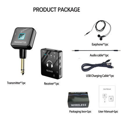 IEM System, Wireless In Ear Monitoring System with Transmitter and Lavalier Receiver, SUID Lavalier Receiver, for Band Rehearsal