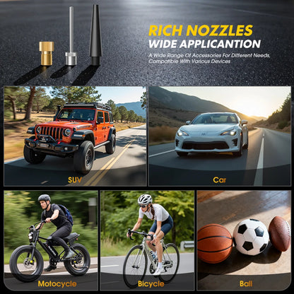 CARSUN Rechargeable Tire Inflator Digital Cordless Car Tyre Inflator For Motocycle Bicycle Balls Portable Compressor Air Pump