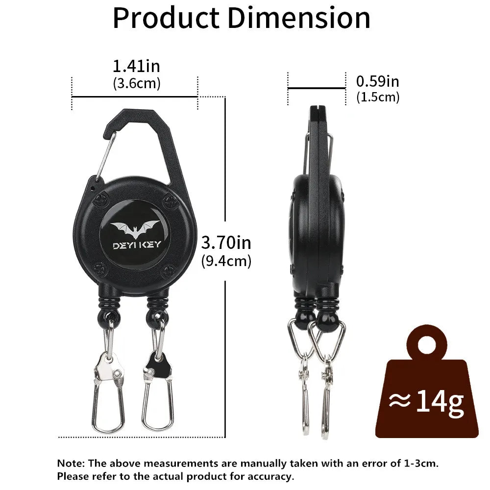 Outdoor Double Headed Clip Buckle, Work Permit Hanging Buckle, Keychain, Fishing Buckle, Telescopic Buckle, Easy to Pull Buckle