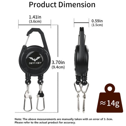 Outdoor Double Headed Clip Buckle, Work Permit Hanging Buckle, Keychain, Fishing Buckle, Telescopic Buckle, Easy to Pull Buckle