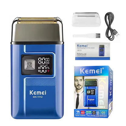 Kemei KM-1112 USB Charging IPX5 Waterproof Shaver 2 In1 Men's Rechargeable Electric Beard Razor Floating Forward Shaving Machine