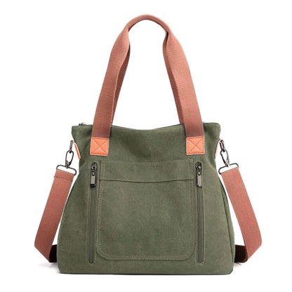 Women's Versatile Handbag Large Capacity Canvas Casual Shoulder Crossbody Bag