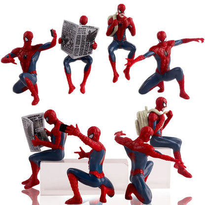 4PCS Hasbro Marvel Spider Man Superhero Spiderman 7-9cm Action Figure Spider-Man Anime Collection Mini Toys Model Children Gift