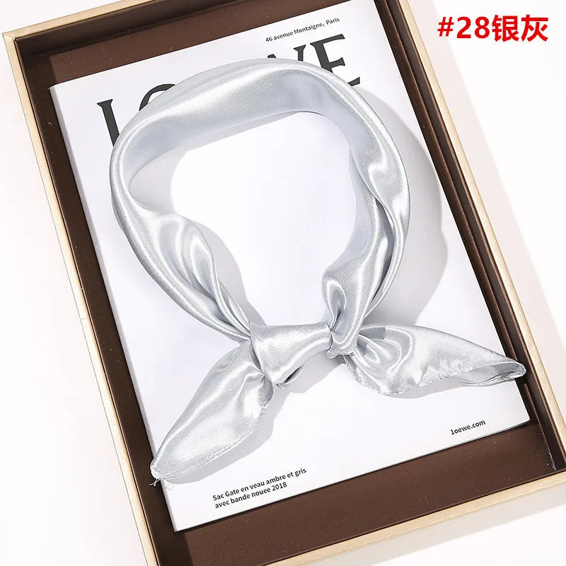 New Solid 60x60cm Square Scarf Single Imitation Silk Bright Light And Satin Performance Scarves Party Gift