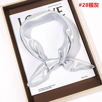 New Solid 60x60cm Square Scarf Single Imitation Silk Bright Light And Satin Performance Scarves Party Gift