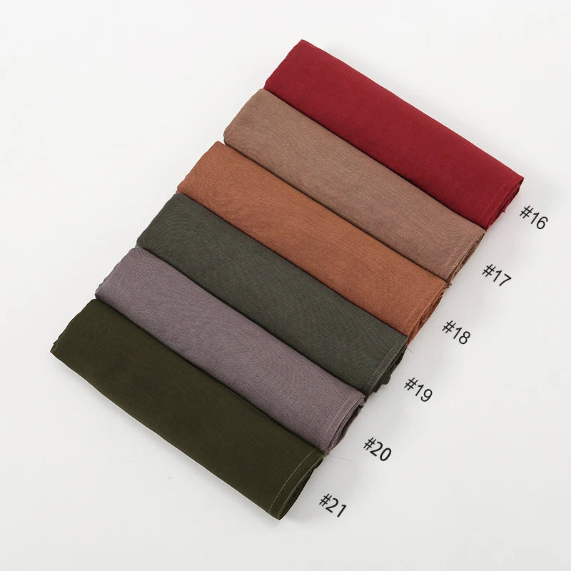 Fashion Modal Hijab Rayon Cotton Shawls Muslim Hijabs For Women Plain Scarf Big Size Headscarf Islamic Turban Headband 190*85cm