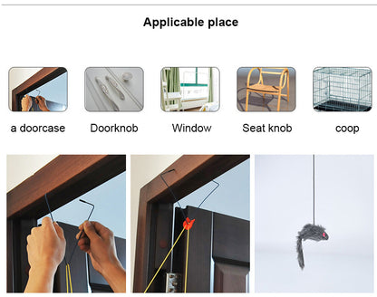 Interactive Cat Toy Cats Mouse Toys Hanging Door Retractable plaything Funny Self-hey kitten Scratch Rope Mouse Toy Pet Products