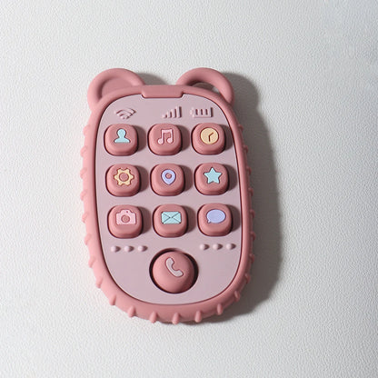 New Baby Teether Mobile Phone Shape Silicone Teether Teething Toy Kids Sensory Educational Toy Baby Gift Set