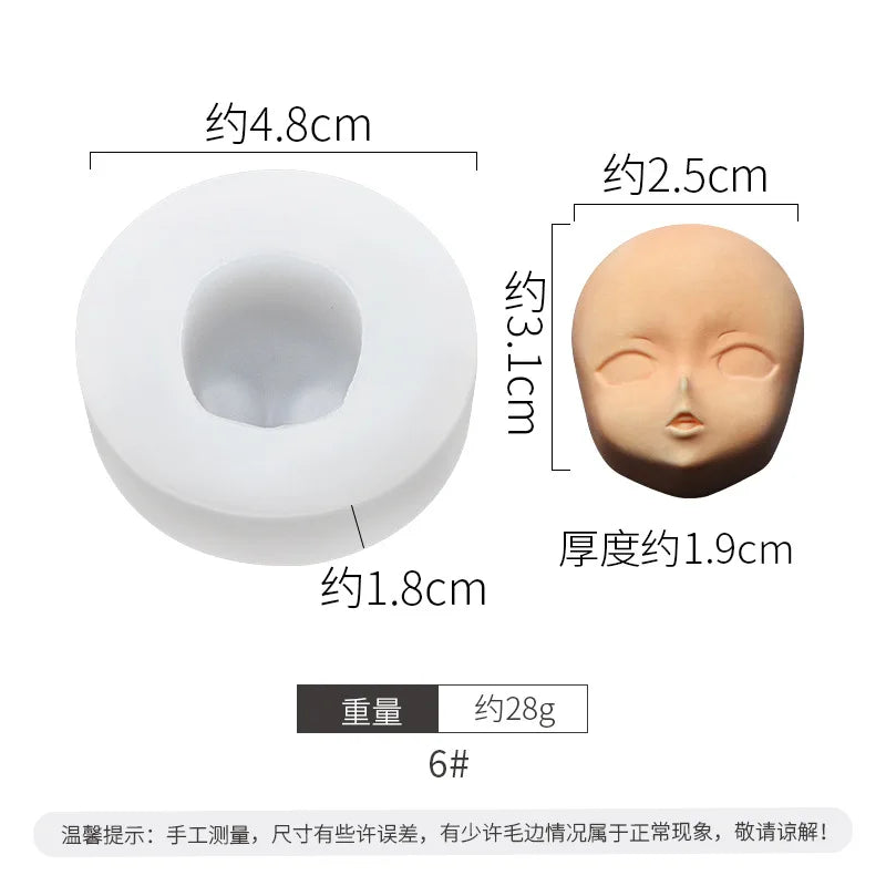 3D Baby Face Silicone Molds Human Facial Mould DIY Doll Modified Polymer Clay Fondant Cake Decor Action figure Handmade Mold
