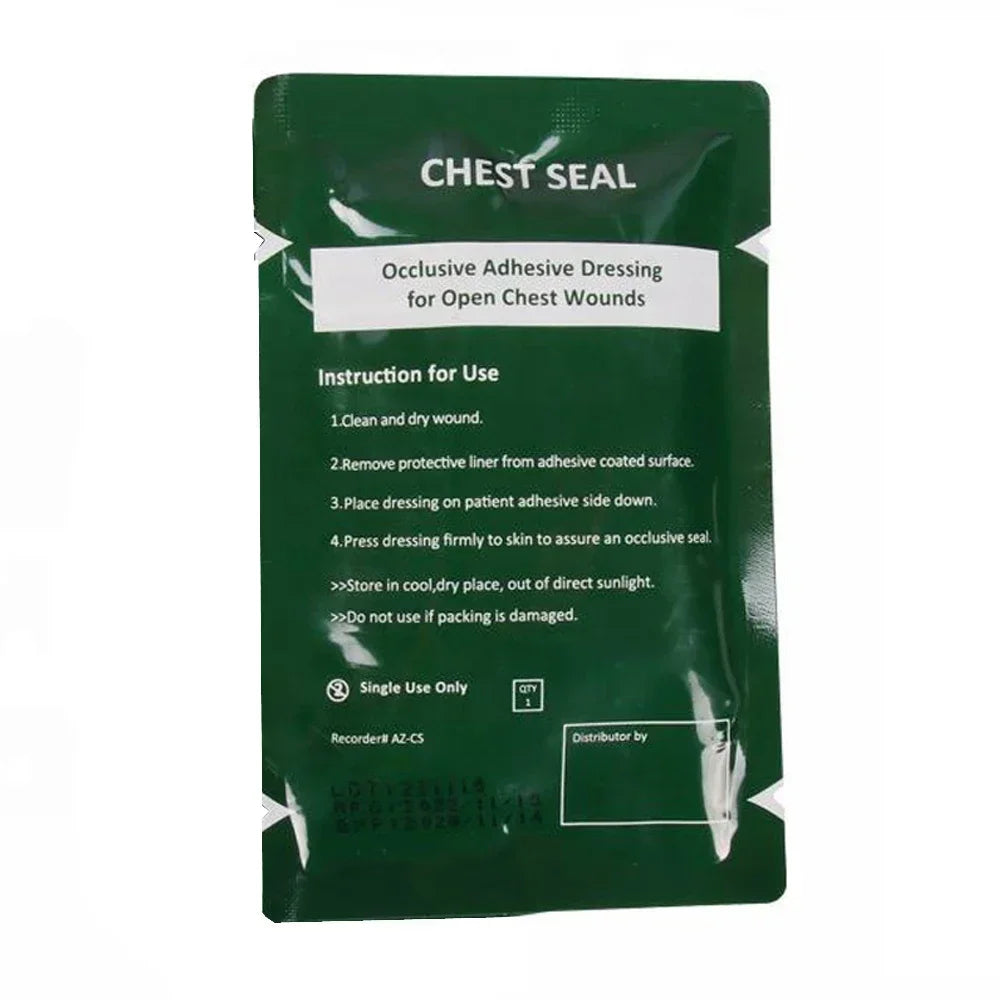 Chest Seal Wound Care for Emergency or Tactical Situations Advanced Adhesive Sterile Transparent Lightweight Vent Life-Saving