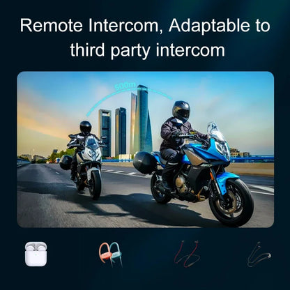 Y12 Pro Dual Mic Motorcycle Helmet Intercom Headset Wireless Hands-free Call Waterproof Music Player Speaker FM Radio Earphone