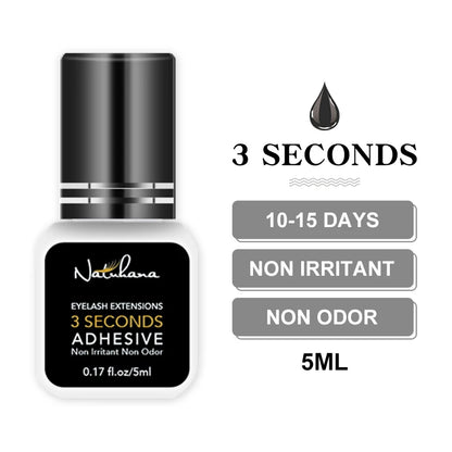 NATUHANA 5ml Professional Eyelash Extension Glue Fast Drying Strong Hold Low Smell Long Retention False Lash Adhesive