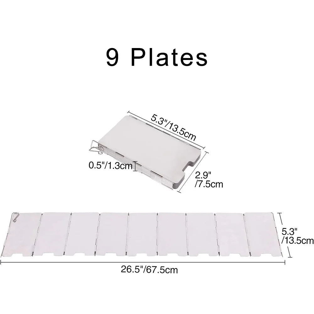 8/9/10/12/14/16 Plates Folding Camping Stove Windshield Gas Stove Wind Shield Lightweight Outdoor Picnic Cooker Wind Screen