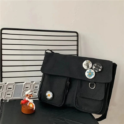 Xierya Women Canvas Messenger Bag Youth Ladies Fashion Shoulder Bag Student Large Capacity Female Crossbody Bags Woman Packet
