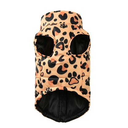 Dog Jacket Winter Warm Clothes For Small Medium Dogs Cats Leopard Print Pet Puppy Coat With D-ring Chihuahua Yorkie Pug Outfits