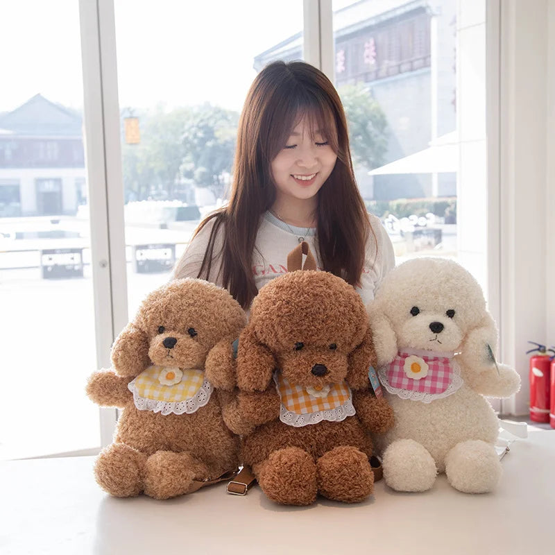 Cute Teddy Dog Backpacks Stuffed Animal Poodle Bag Girls Shoulders Bags Plush Student Schoolbags Backpack Puppy Toys for Boy