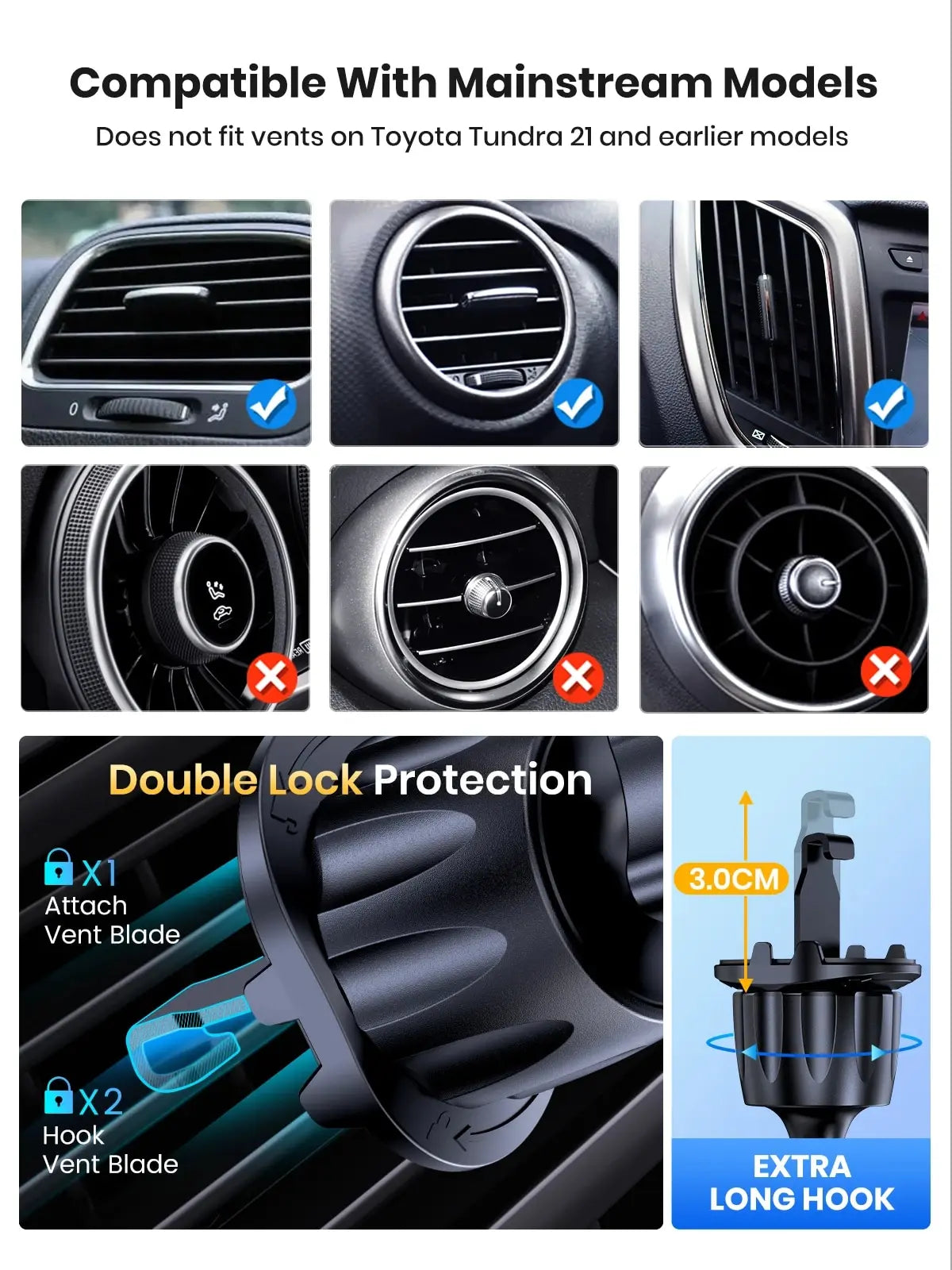TOPK Magnetic Car Phone Holder,Upgraded N52 Super Strong Magnetic Cell Phone Mount for Car Air Vent Compatible with All Phones