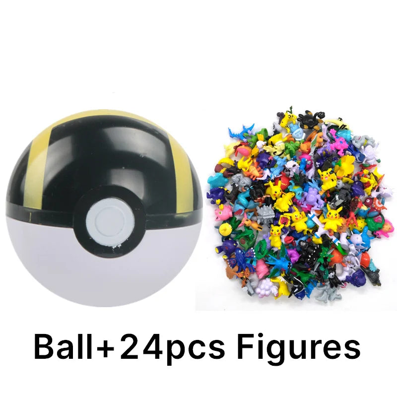 аниме фигурки Toys 7Cm Elf Ball 2-3cm Anime Action PokeBall Figures Monster Toy Model Dolls Children Christmas Gift