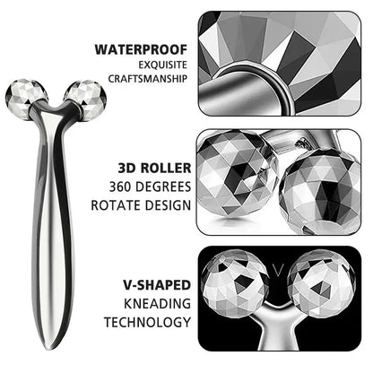 3D Y-shaped Facial Massage Roller 360° Rotating Face Lifting Firming Face Slimming Remover Facial Massager Skin Care Tool