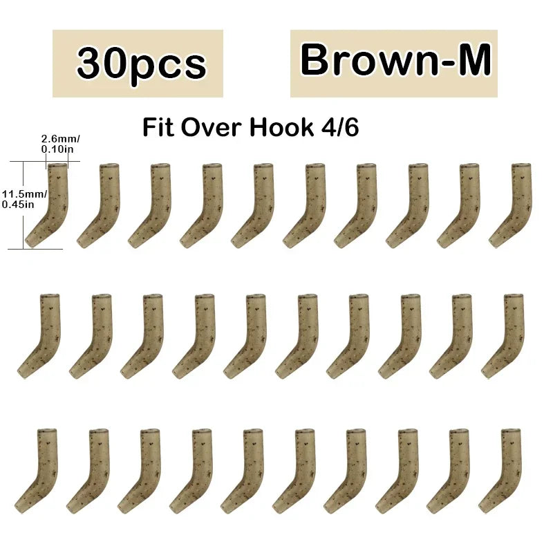 30pcs Carp Fishing Hook Kickers D Rig Kicker Aligners Hooks Sleeves Rigs All Colors Accessories End Terminal Tackle