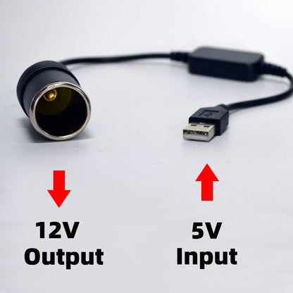 USB or Type C Chargers To Cigarette Lighter 5V To 12V Converter Cable Extender Socket Power Adapter Electronics Car Accessories