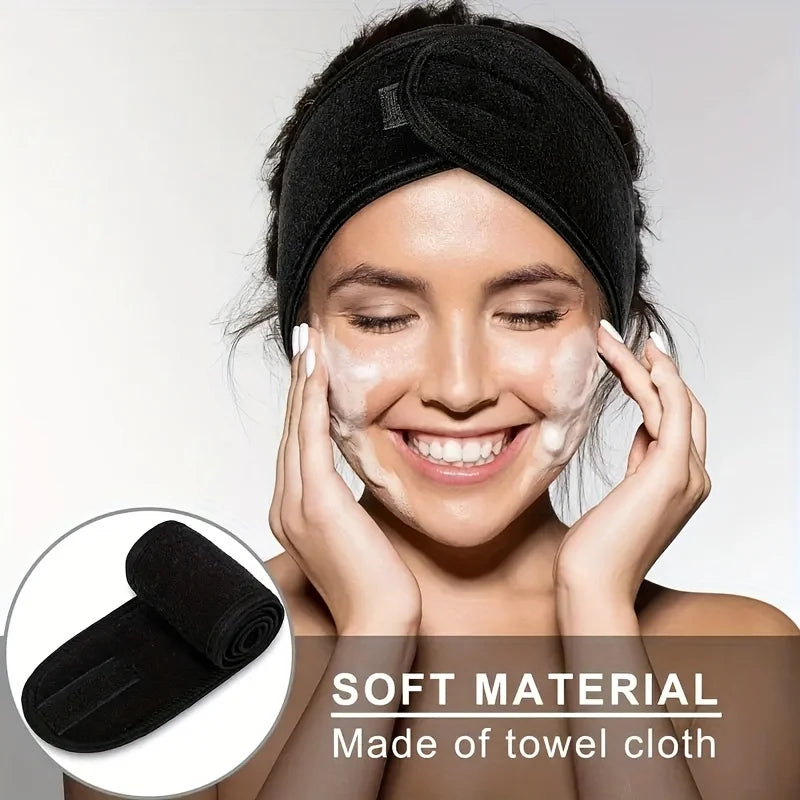 Women's Adjustable Wide Headband - Great Cosmetic Accessory for Yoga, Sports, Spa, Bath, Shower, Makeup and Face Wash
