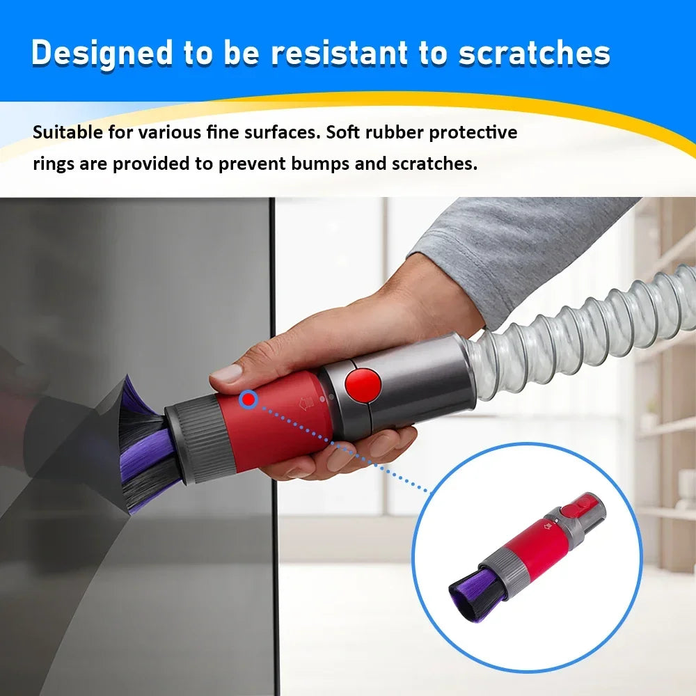 Traceless Dust Brush Part Fit for Dyson V7 V8 V10 V11 V15 Part Vacuum Cleaner Accessories Replacement Dusting Brush Attachment