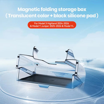 YZ For New Tesla Highland Model 3 Y Juniper Tray Magnetic Under Screen Fold Storage Box ETC Screen Storage Box Accessories