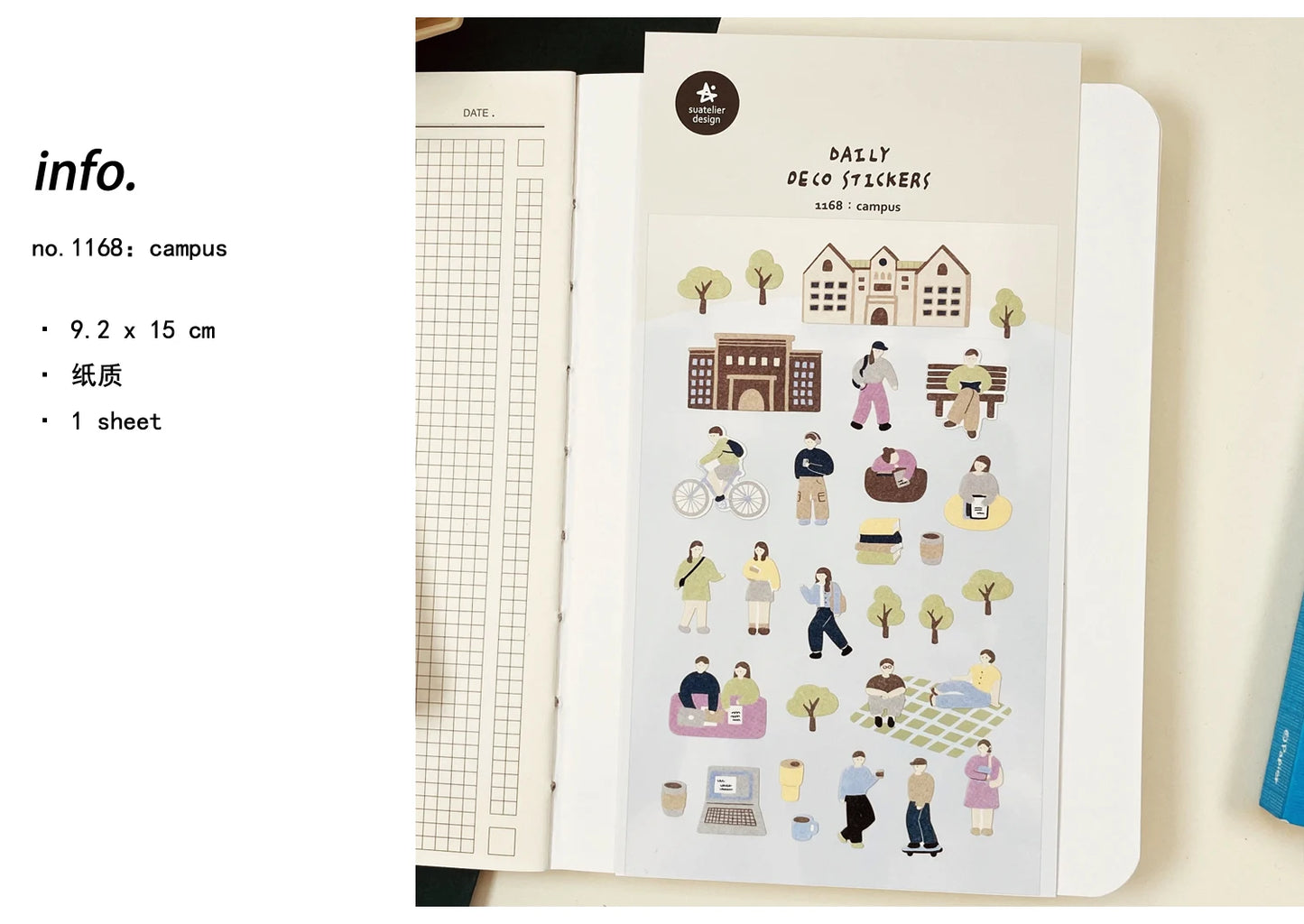 Korean Import Suatelier Travel Home Life Study Friend Stickers Scrapbooking Diy Journaling Diary Stationery Sticker School Gift