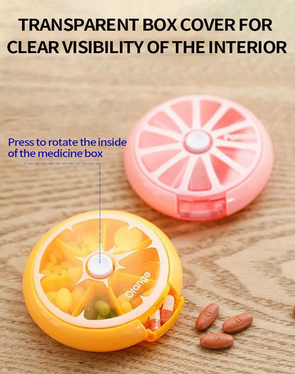 1pc Seven Grid round Box Sealed Medicine Packaging Box, One Week Medicine Storage Box, Carry Small Medicine Box with You