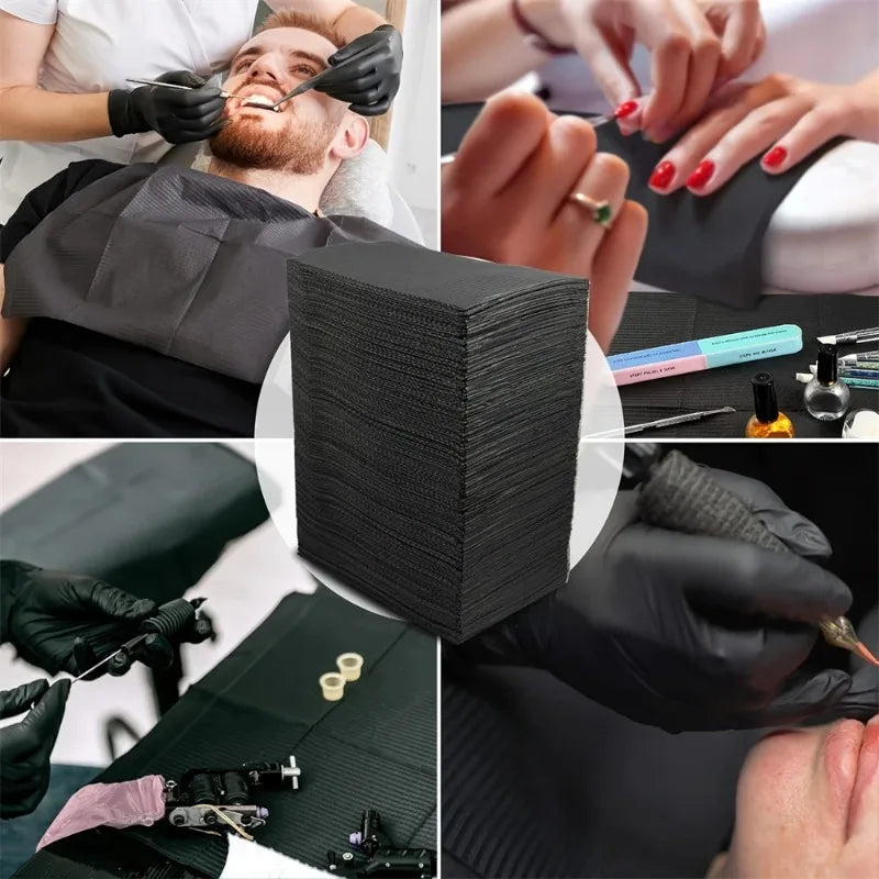 10/25/50/100Pcs Dental Bibs Disposable Tattoo Cleaning Wipes 13"x17" 3 Ply Waterproof Sheet for Nail Tech Dental Clinic Tattoo