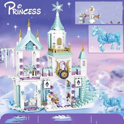 Friends Princess Luxury Ice Castles Building Blocks Playground House Movies Bricks Classic Figures Set Toy for Girls DIY Gift